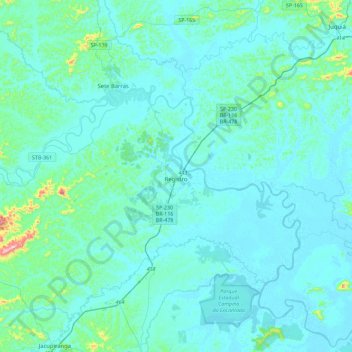 Registro topographic map, elevation, terrain