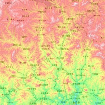 隆化县 topographic map, elevation, terrain