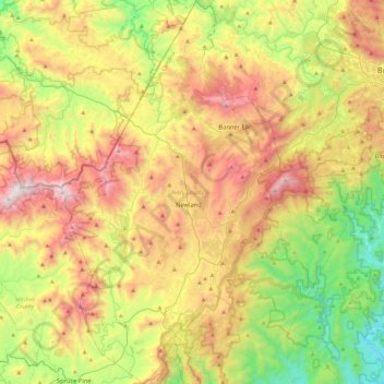 Avery County topographic map, elevation, terrain