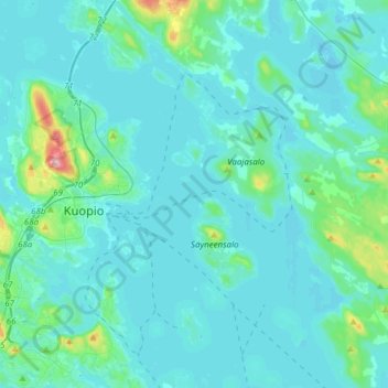 Kallavesi topographic map, elevation, terrain