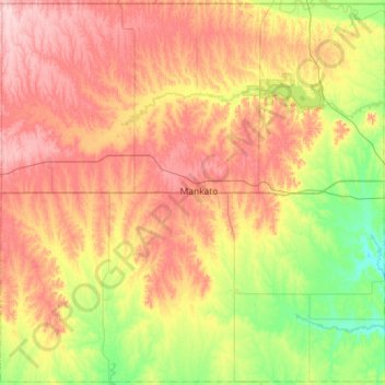 Jewell County topographic map, elevation, terrain