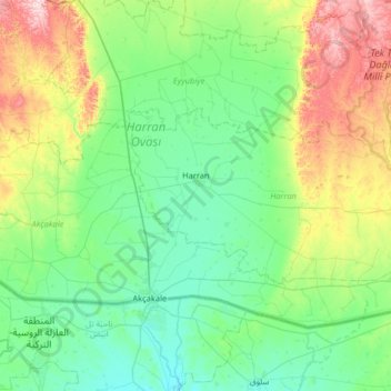 Harran topographic map, elevation, terrain