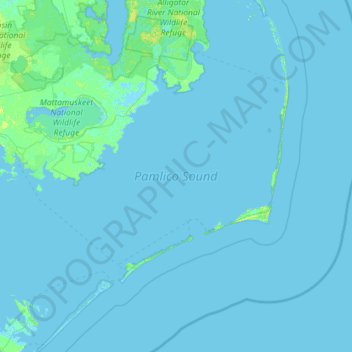 Pamlico Sound topographic map, elevation, terrain