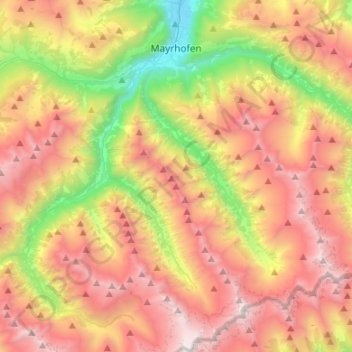 Marktgemeinde Mayrhofen topographic map, elevation, terrain