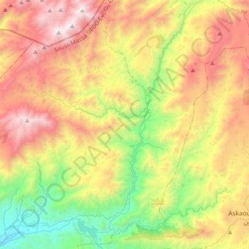 Iguidi topographic map, elevation, terrain