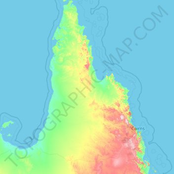 Cape York Peninsula topographic map, elevation, terrain