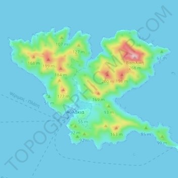 Pserimos topographic map, elevation, terrain