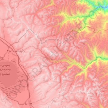 Ulcumayo topographic map, elevation, terrain