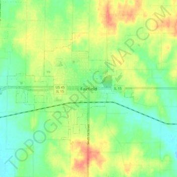 Fairfield topographic map, elevation, terrain