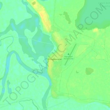 Kondinskoye topographic map, elevation, terrain