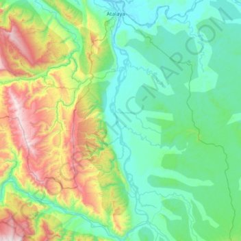 Río Tambo topographic map, elevation, terrain