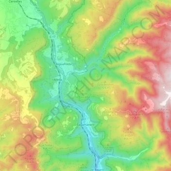 Tagamanent topographic map, elevation, terrain