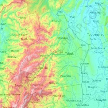 Chico River topographic map, elevation, terrain