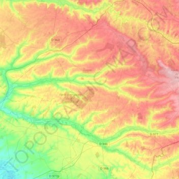 La Brune topographic map, elevation, terrain
