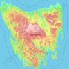 Tasmanien topographic map, elevation, terrain