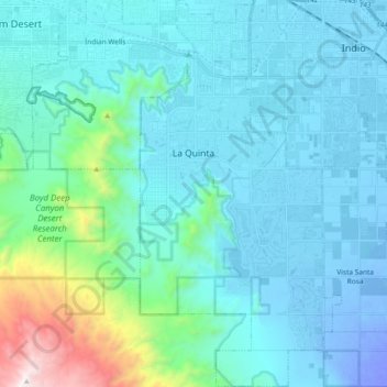 La Quinta topographic map, elevation, terrain