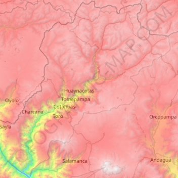 Cotahuasi Subbasin Landscape Reserve topographic map, elevation, terrain