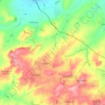 Somerby topographic map, elevation, terrain