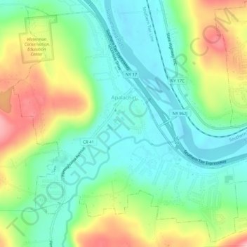 Apalachin topographic map, elevation, terrain