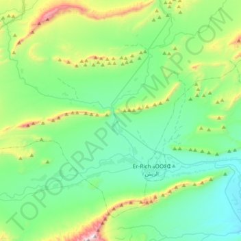 Sidi Aayad topographic map, elevation, terrain