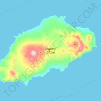 Seguam Island topographic map, elevation, terrain
