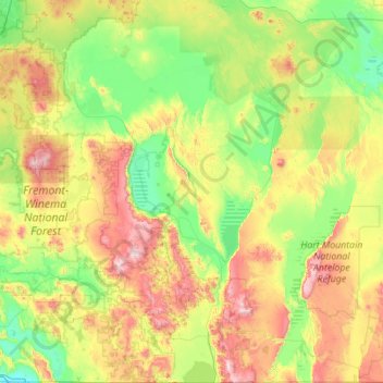 Lake County topographic map, elevation, terrain