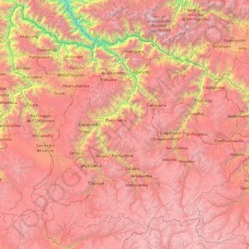 Apurímac topographic map, elevation, terrain