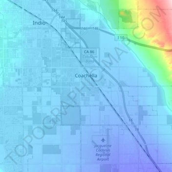 Coachella topographic map, elevation, terrain