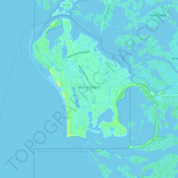 Marco Island topographic map, elevation, terrain