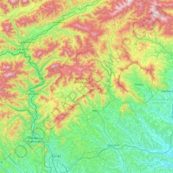 Weiz topographic map, elevation, terrain