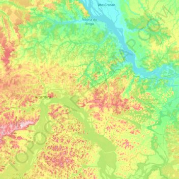 Vitória do Xingu topographic map, elevation, terrain