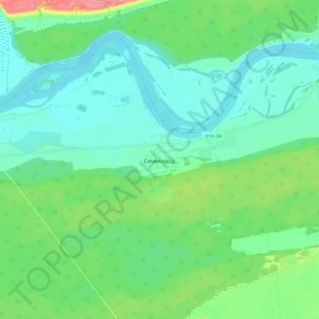 Семеновод topographic map, elevation, terrain