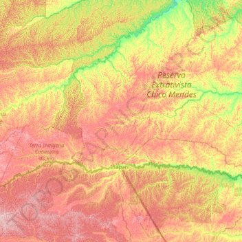 Assis Brasil topographic map, elevation, terrain