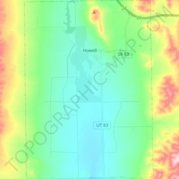 Howell topographic map, elevation, terrain