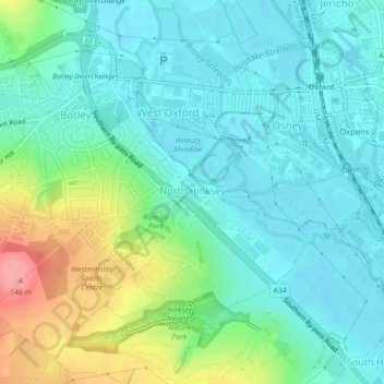 Botley and North Hinksey topographic - Thumbnail