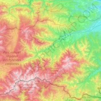 Conflent topographic map, elevation, terrain