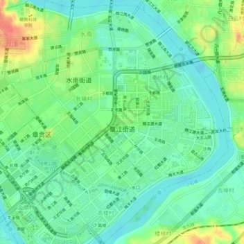 Zhangjiang topographic map, elevation, terrain