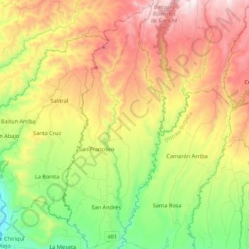 San Andres topographic map, elevation, terrain