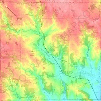 Morgan Township topographic map, elevation, terrain