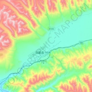 当曲卡镇 topographic map, elevation, terrain
