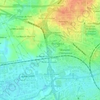 Atalante Champeaux topographic map, elevation, terrain