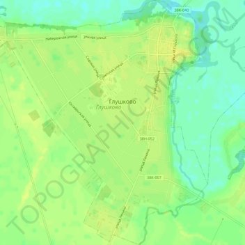 городское поселение Глушково topographic map, elevation, terrain