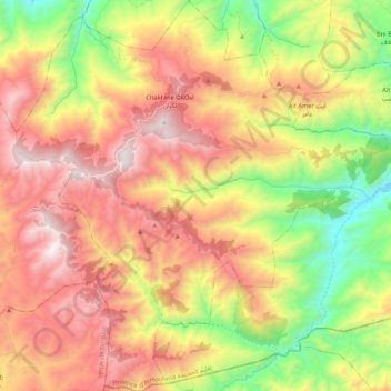 Chakran topographic map, elevation, terrain
