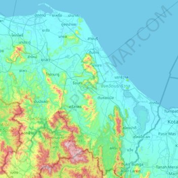 Narathiwat Province topographic map, elevation, terrain
