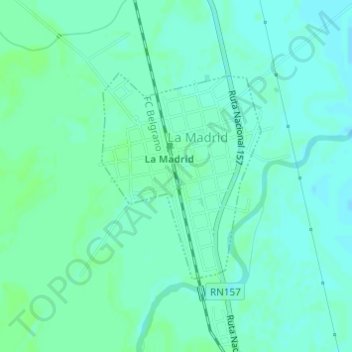 La Madrid topographic map, elevation, terrain
