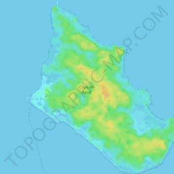 Cayo de Agua topographic map, elevation, terrain