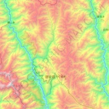 升平镇 topographic map, elevation, terrain