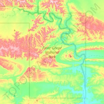 Finke Gorge National Park topographic map, elevation, terrain