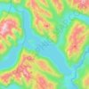 Lago Menéndez topographic map, elevation, terrain