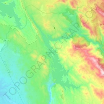 Lake McClure topographic map elevation - Thumbnail 